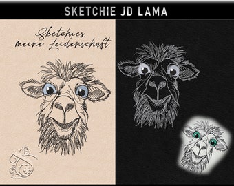 Stickdatei -JD Lama-No.28 Sketchies meine Leidenschaft