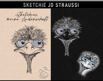 Stickdatei -JD Straussi-No.7 Sketchies meine Leidenschaft