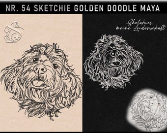 Stickdatei -JD Golden Doodle Maya -No.54 Sketchies meine Leidenschaft
