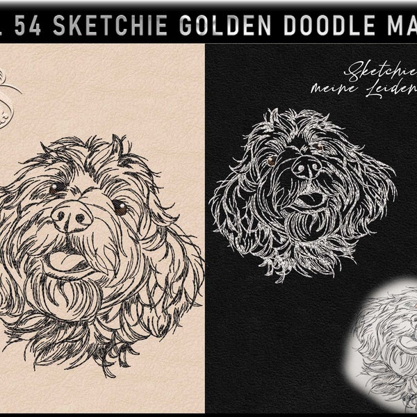 Stickdatei -JD Golden Doodle Maya -No.54 Sketchies meine Leidenschaft