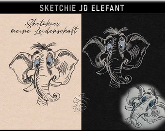 Stickdatei -JD Elefant-No.5 Sketchies meine Leidenschaft