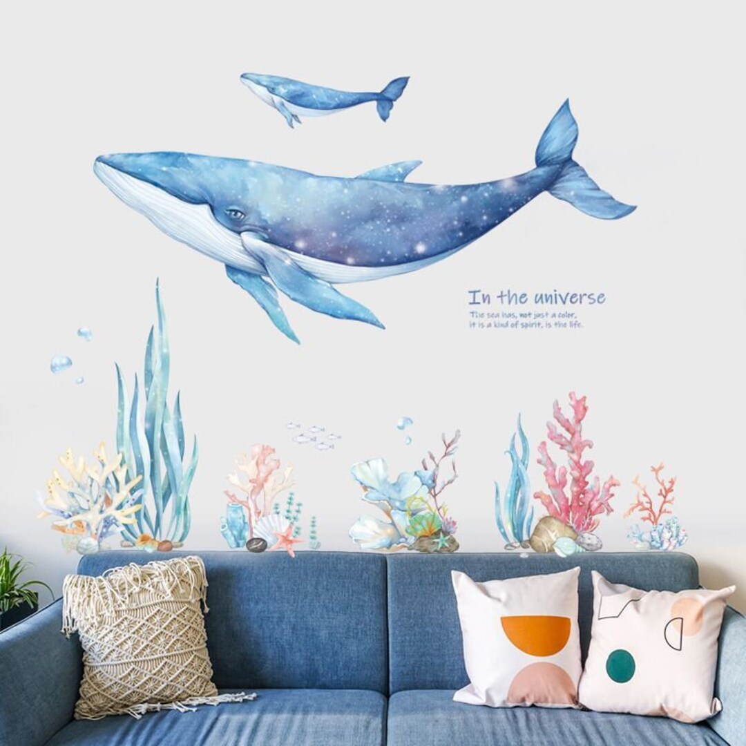 Seagrass Whale Decals Marine Animal Stickers Fish Stickers Seagrass