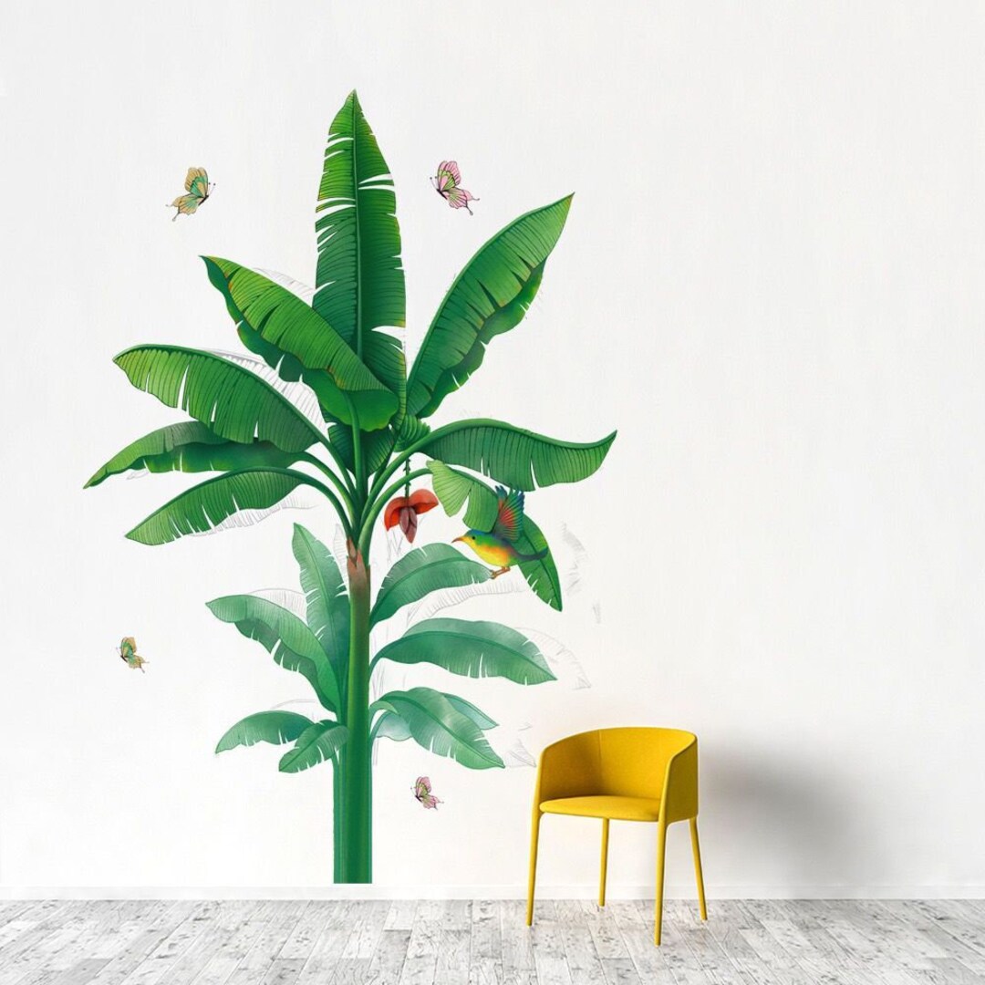 Tropical Plant Leaf Sticker Plant Banana Leaf Wall Sticker a Banana