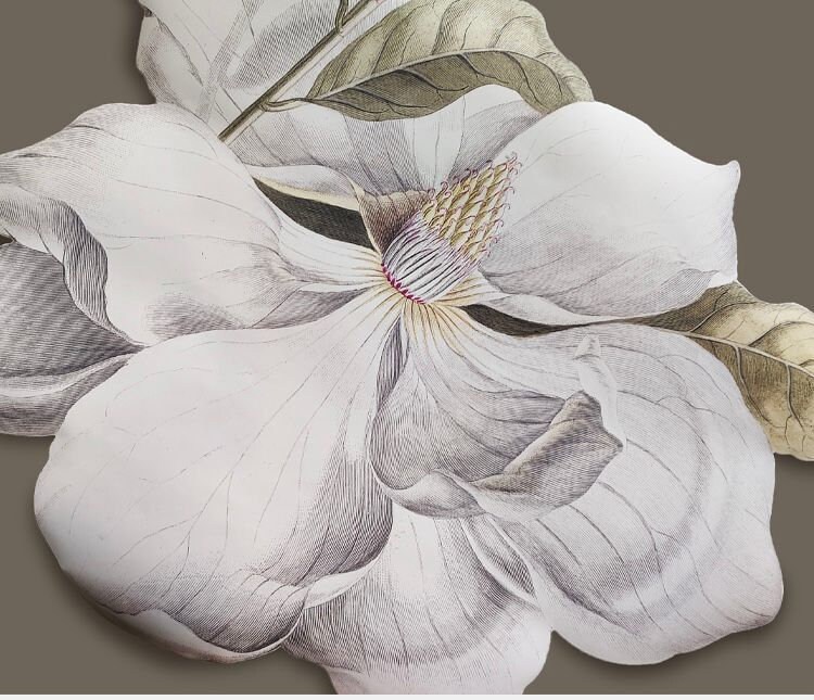 Retro Large White Flower Stickers Plant Orchid Wall Stickers Etsy