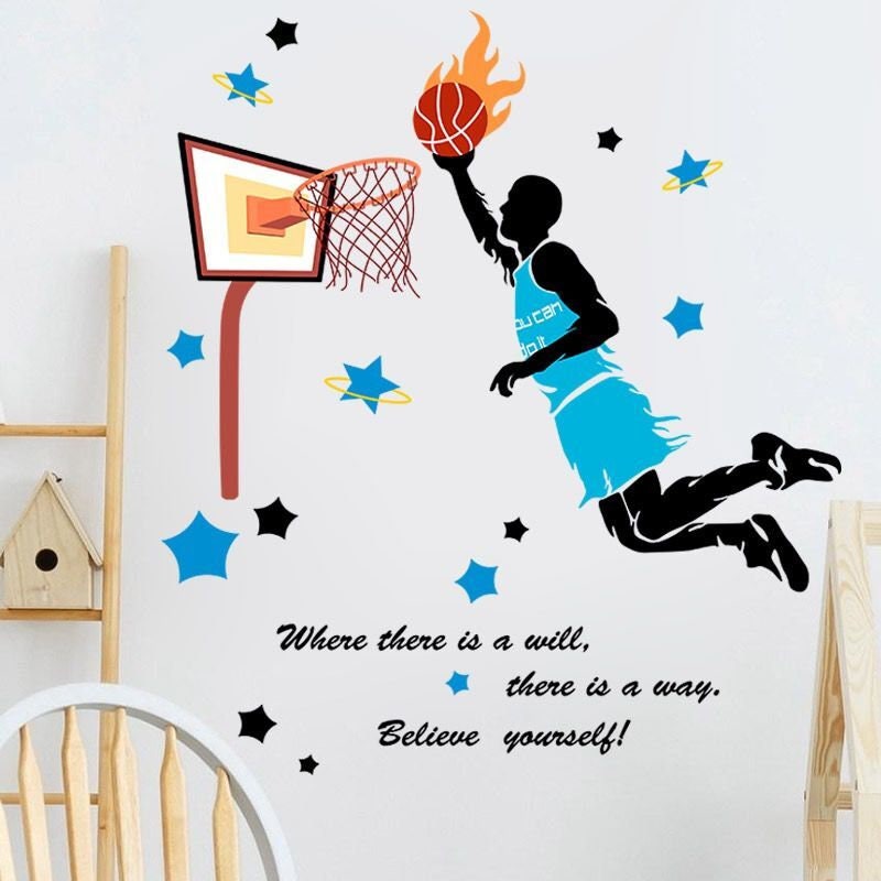 Basketball Player Wall Decal PVC Decal Sticker Boy Playing Etsy UK