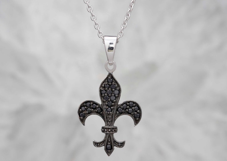 Sterling Silver Necklace Fleur De Lis Necklace Etsy