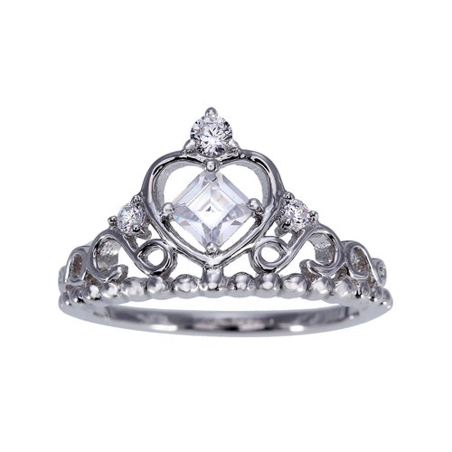 Princess Crown Ring Sterling Silver Crown Ring Princess - Etsy