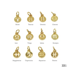 Zodiac Signs,Gold Zodiac Sign,Personalized Jewelry,Astrological Signs,Zodiac Charms For Bracelet
