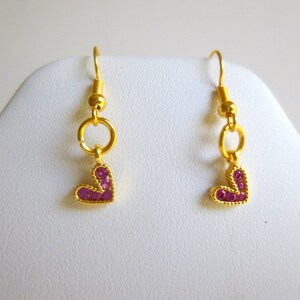 18K Gold Heart Earrings: Micro Pave Cubic Zirconia, 6.5mm, OH2