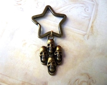 Personalized Skull Heads Key Chain: Gothic, K1