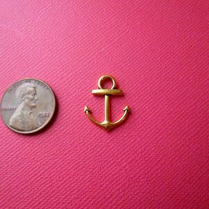 9 Anchor Charms, Gold Anchor Charms