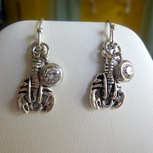 Lobster w/Rhinestone Earrings, Lobster Jewelry, Beach Earrings, Ocean Jewelry, Bridesmaid Gift, Wedding Party Gift, Lobster Earrings