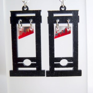 Guillotine Dangle Earrings: Gothic Halloween Jewelry, H40