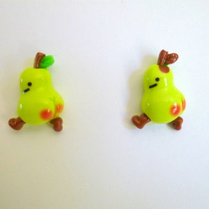 Pear Stud Earrings, Running Pear Post Earrings, Cute Little Pear Earrings Running, Rosie Cheek Pear Stud Earrings, Great Gift, E76
