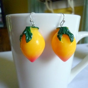 Peach Earrings, Georgia Peach Earrings, Food Earrings, Georgian&#39;s Would Love These Cute Peach Earrings, Fruit Earrings, Great Gift, E140