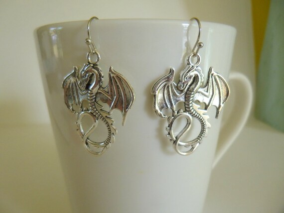 Orecchini Lunghi In Argento Tibetano A Forma Di Drago - Nuovi Con Etichette, Stile Boho - Foto 9