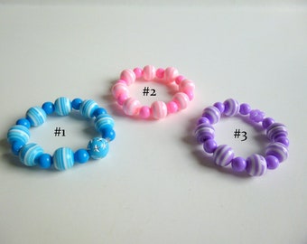 Beaded Stretch Bracelets: Little Girl Party Favors, BX