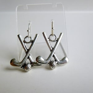 Golf Club Dangle Earrings: Sports Fan Jewelry, E155