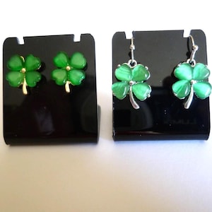 4 Leaf Clover Dangle or Stud Earrings: Holiday Jewelry - OH29