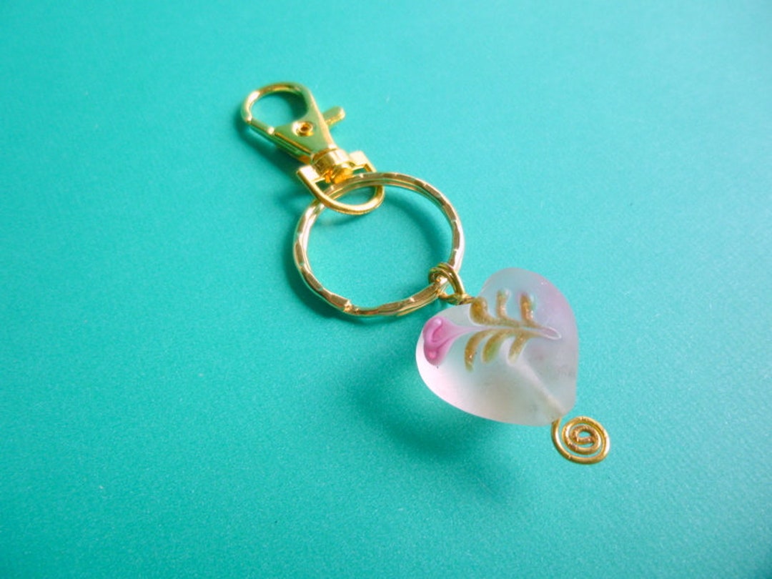 Personalized Wire Wrapped Heart Key Chain: Purse Charm, Zipper Pull, K7 ...