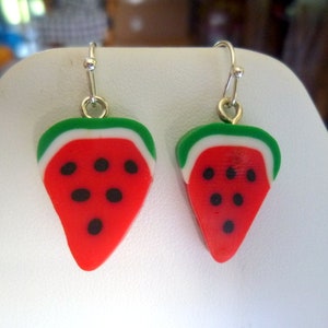 Watermelon Earrings, Food Earrings, Fruit Earrings, Fun Watermelon Earrings, Funny Food Earrings, Funny Fruit Earrings,  E225