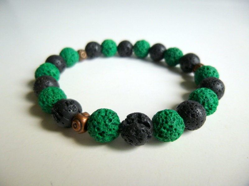 SOFTONES Bracciale Uomo Donna In Pietra Lavica 8mm | Diffusore Per Oli Essenziali, Aromaterapia | Regalo Amicizia, Gioiello Elastico Naturale - 4