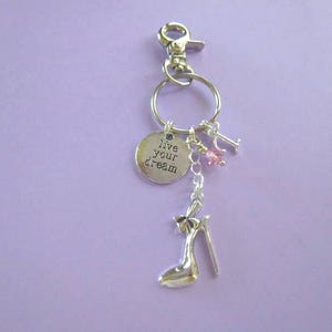 Stiletto Best Friends Key Chain, Personalized  Key Ring, Pinky Swear Key Ring, Personalized Birthstone Charm Key Chain, K17