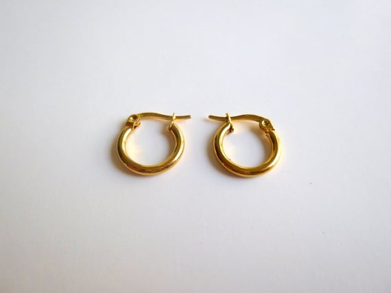 Small Golden Hoop Earrings Stainless Steel Hoop Earrings Golden