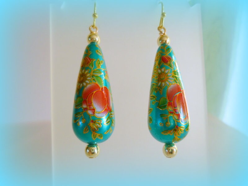 Orecchini Pendenti Con Fiori Di Ciliegio E Perle – Rosa E Oro – Boho Chic Per Donne - 5