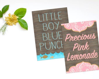 Lures or Lace, Gender Reveal Party Decor, Lures or Lace Decor, Coed Baby Shower Games, Coed Baby Shower, Woodland Coed Baby Shower Signs