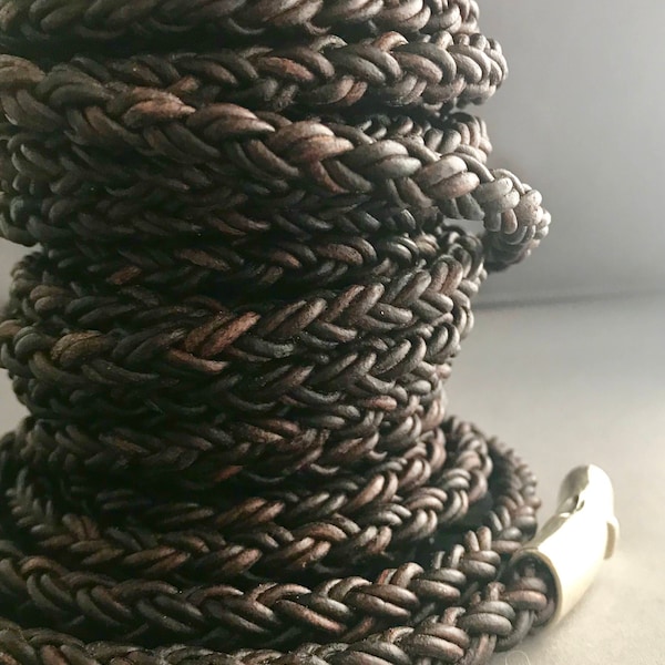 Round Braided Round leather/ Woven leather/ Eco Friendly 8.00mm / 1 yard listing