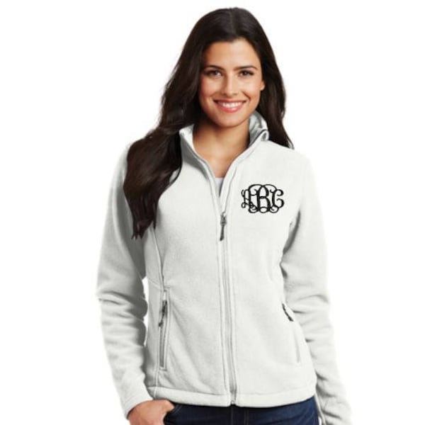 Monogram fleece jacket, Embroidered fleece jacket, full zip fleece jacket, ladies fleece jacket, Women's fleece, monogram full zip fleece