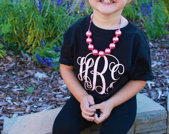 Toddler monogram shirt, infant monogram shirt, full front monogram shirt, monogram tee, Kids monogram shirt, monogram shirt for girls