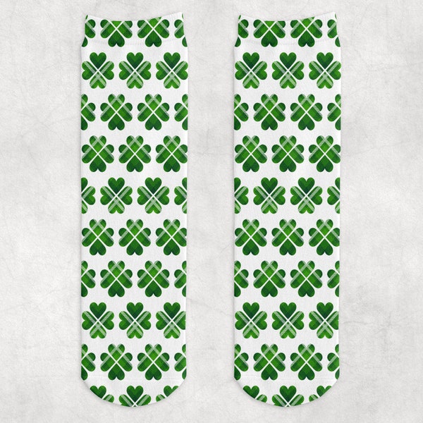 Shamrock socks, St Patricks Day Socks, Lucky shamrock socks, St Patty Socks, Socks for kids, adult socks, novelty socks, custom socks, Green
