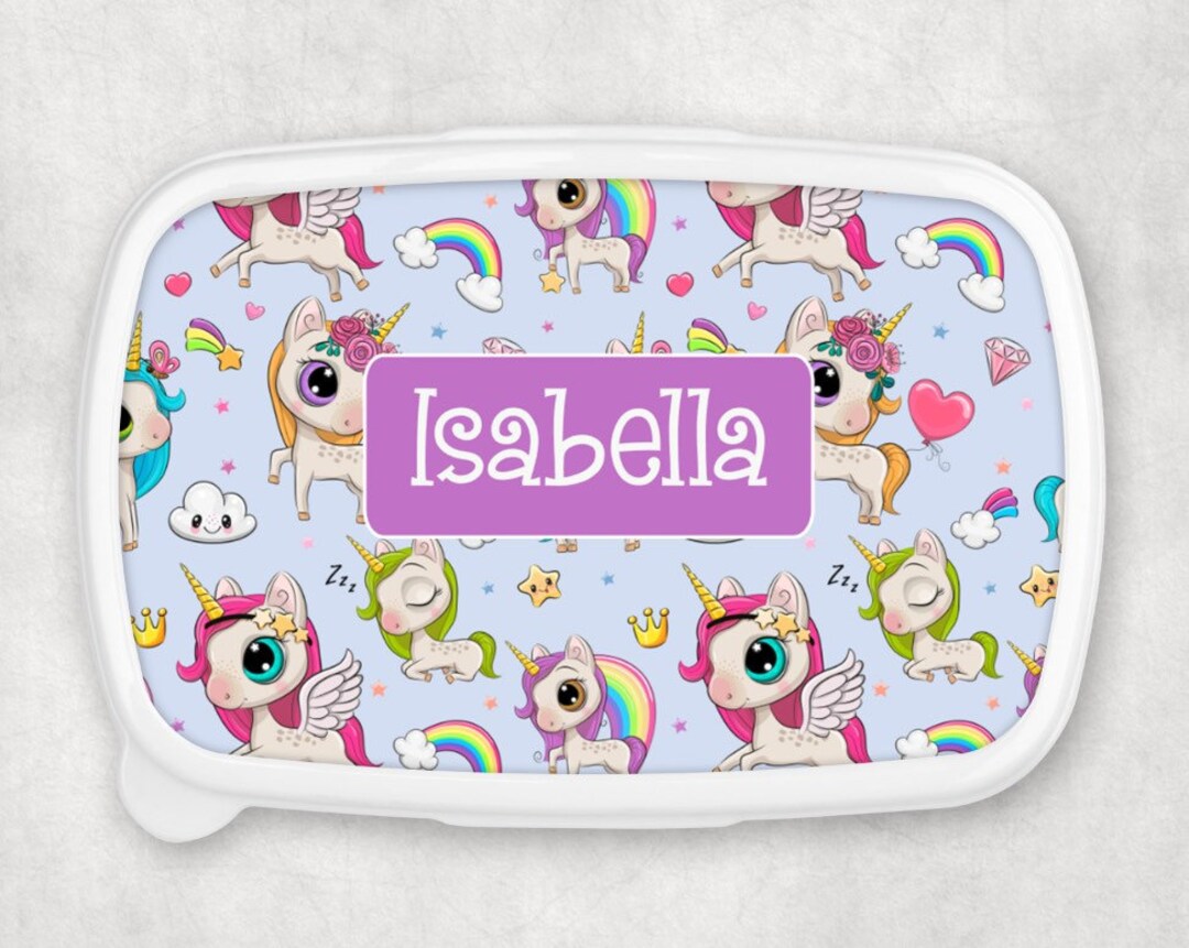 Rainbow Unicorn Lunch Box, Lunch Container, Custom Food Container