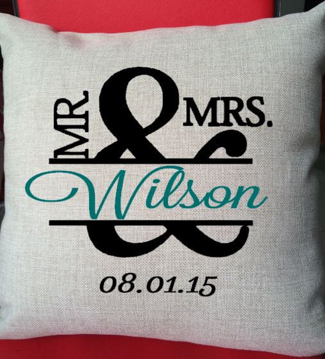 Mr and Mrs Throw Pillow Cover// Decorative Pillow Case// Etsy