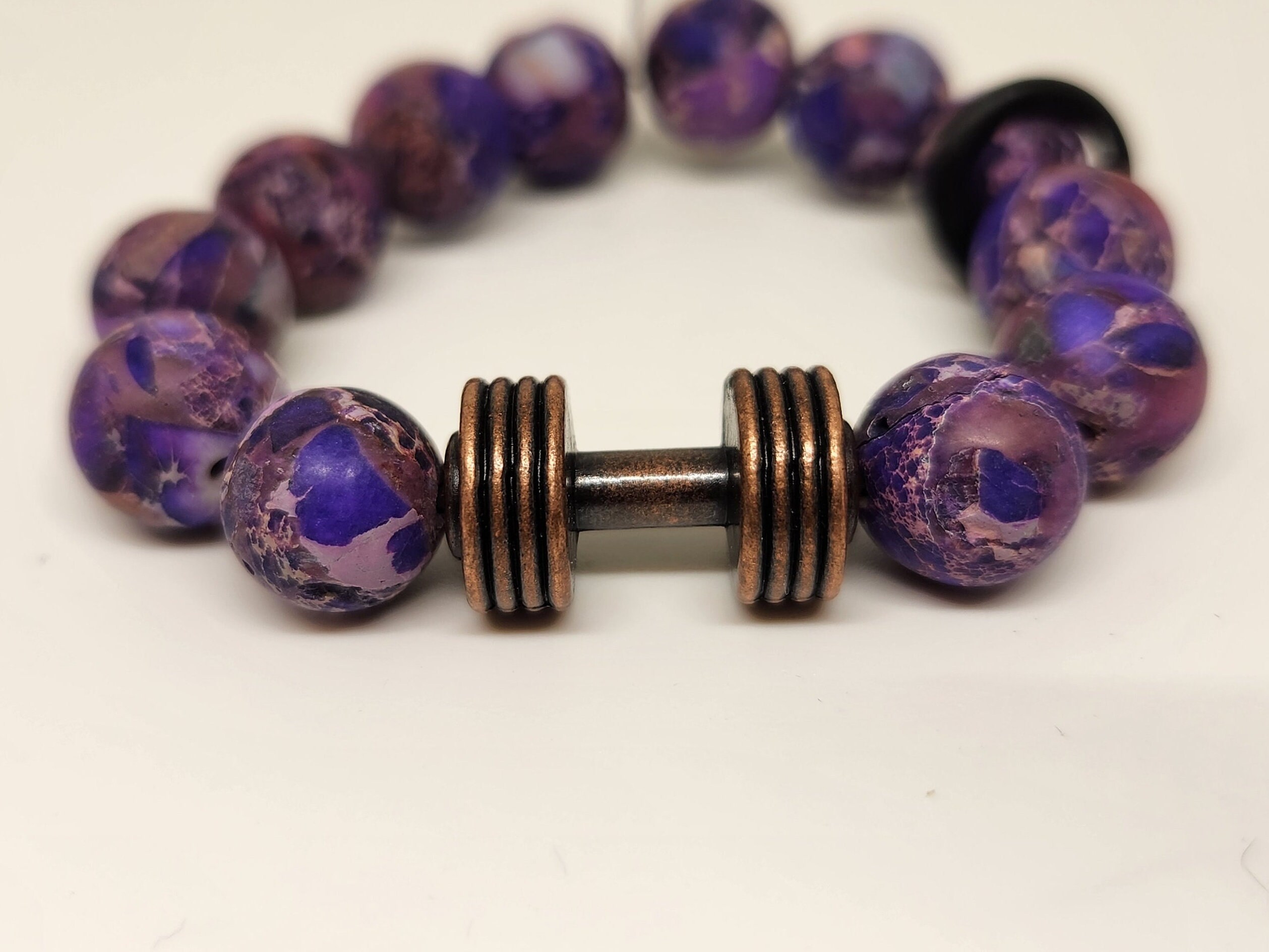WOD round counter bracelet- sea sediment jasper