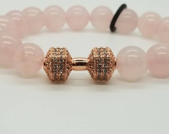 WOD round counter bracelet- rose quartz