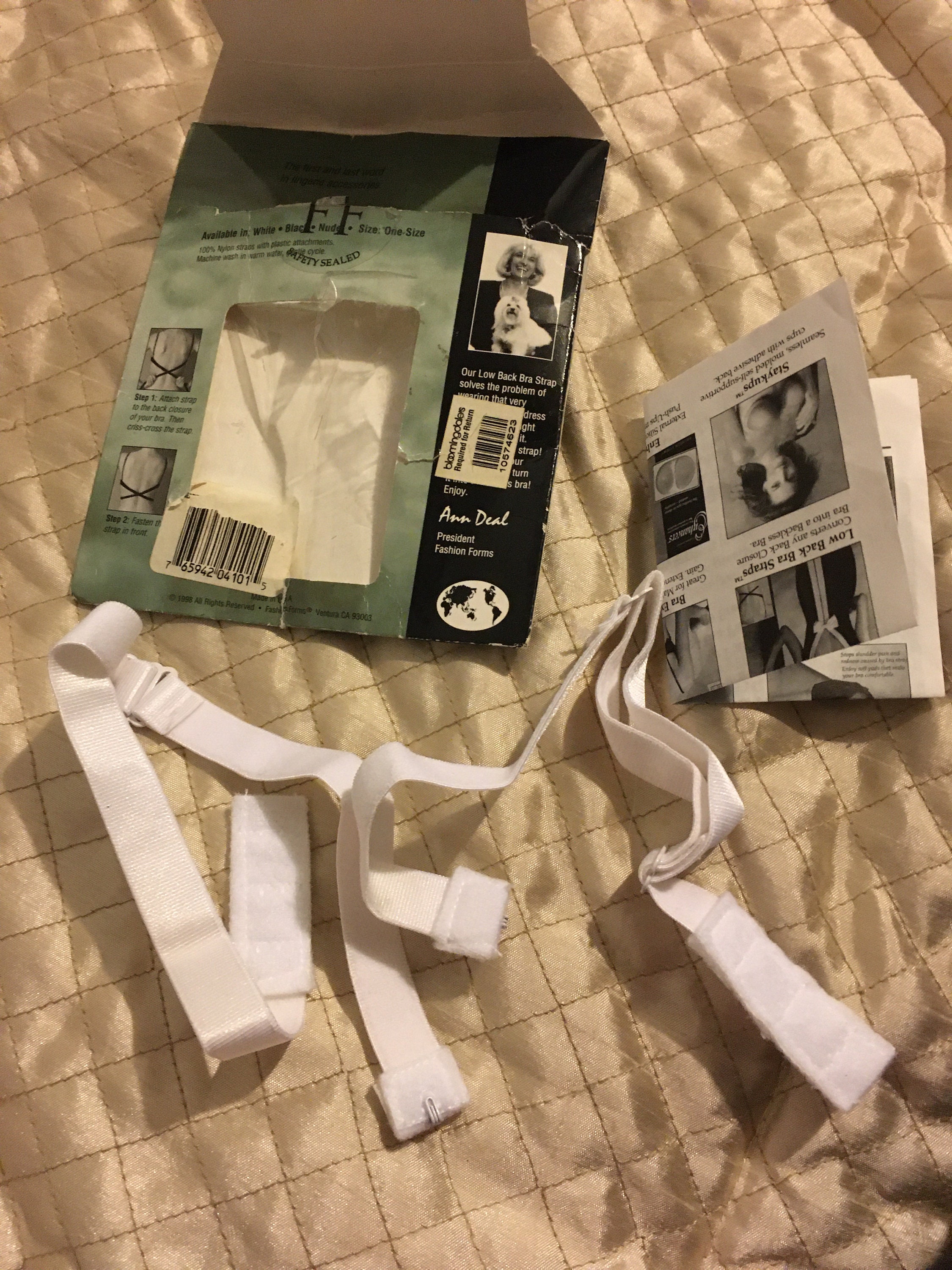 Vintage Low Back Bra Strap Converter turns in Lowcut 'V' Back, in White by Fashion Forms Free