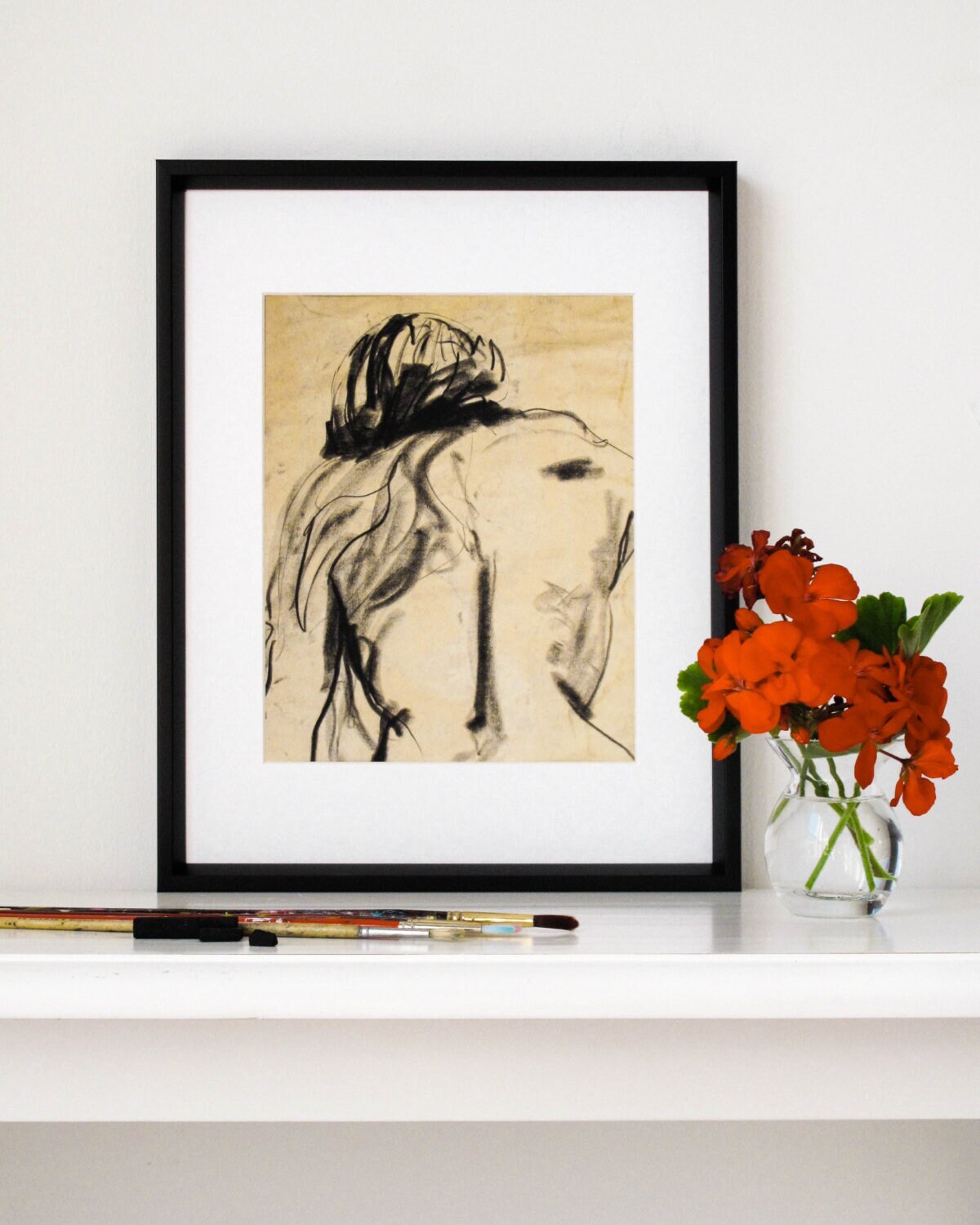 Expressive Figure Drawing Charcoal Sketch Gesture Etsy