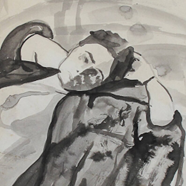 Large Art Feminist Charcoal Life Boho Eclectic Nudes Free Shipping on Custom Sizes Figure Drawings Sketch Vintage Giclee Prints