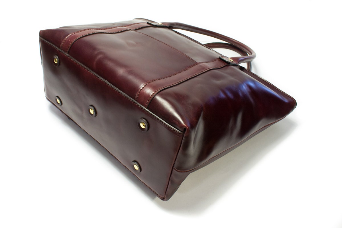 Genuine Shell Cordovan Bag TOTE Horse Leather vegetable tanned width 48