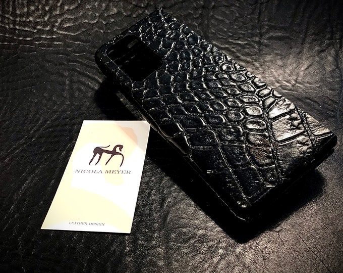 Samsung Galaxy Z FOLD 5/4/3/2 Calfskin Leather Pritned Alligator Pattern Case genuine natural leather to use as protection colour CHOOSE