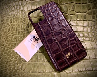 iPhone Calf Leather Alligator Printed for New iPhone 14 13 12 11 Xs/X Xs Max Xr and 8 and 8 Plus and 7 and Samsung Galaxy choose Colors