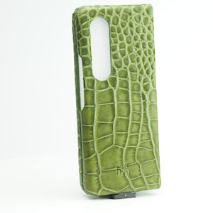 Custodia in pelle di vitello stampata alligatore per Samsung Z FOLD 6/5/4/3/2 da usare come protezione colore a SCELTA