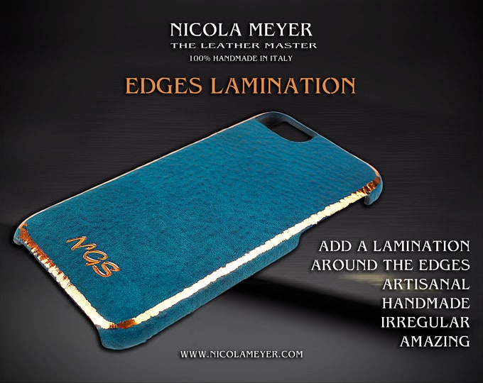 Metal Laminated Effect to give an UNIQUE Look to your beloved iPhone leather case made by tuscan leather workshop