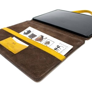 iPad 9.7 2017 code A1822 A1823 PORTFOLIO leather case made by genuine Italian leather as protection choose Body and Accent color image 2