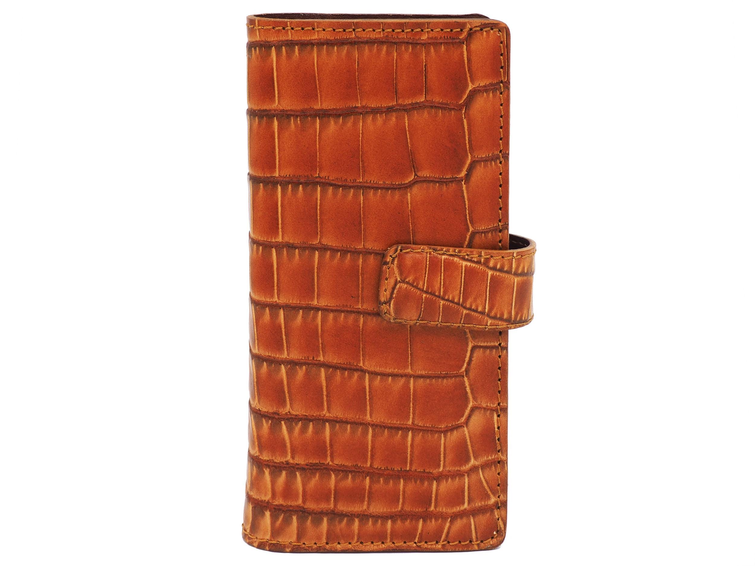 Z-fold 7/6/5/4/3/2 Alligator Embossed Calfskin Leather Wallet Case