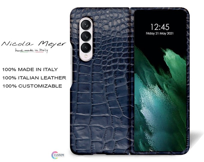 Samsung Galaxy Z FOLD 5/4/3 Calfskin Leather Printed Alligator Pattern Case to use as protection color to CHOOSE