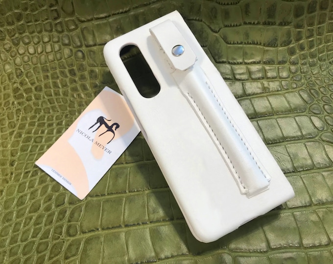 Samsung Galaxy Z FOLD 3 Leather Case genuine natural leather with S-Pen Holder to use as protection colour to CHOOSE